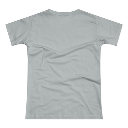 Single Jersey Women's T-shirt - hell - Motiv: Zuflucht, Ausschnitt, H 10 cm