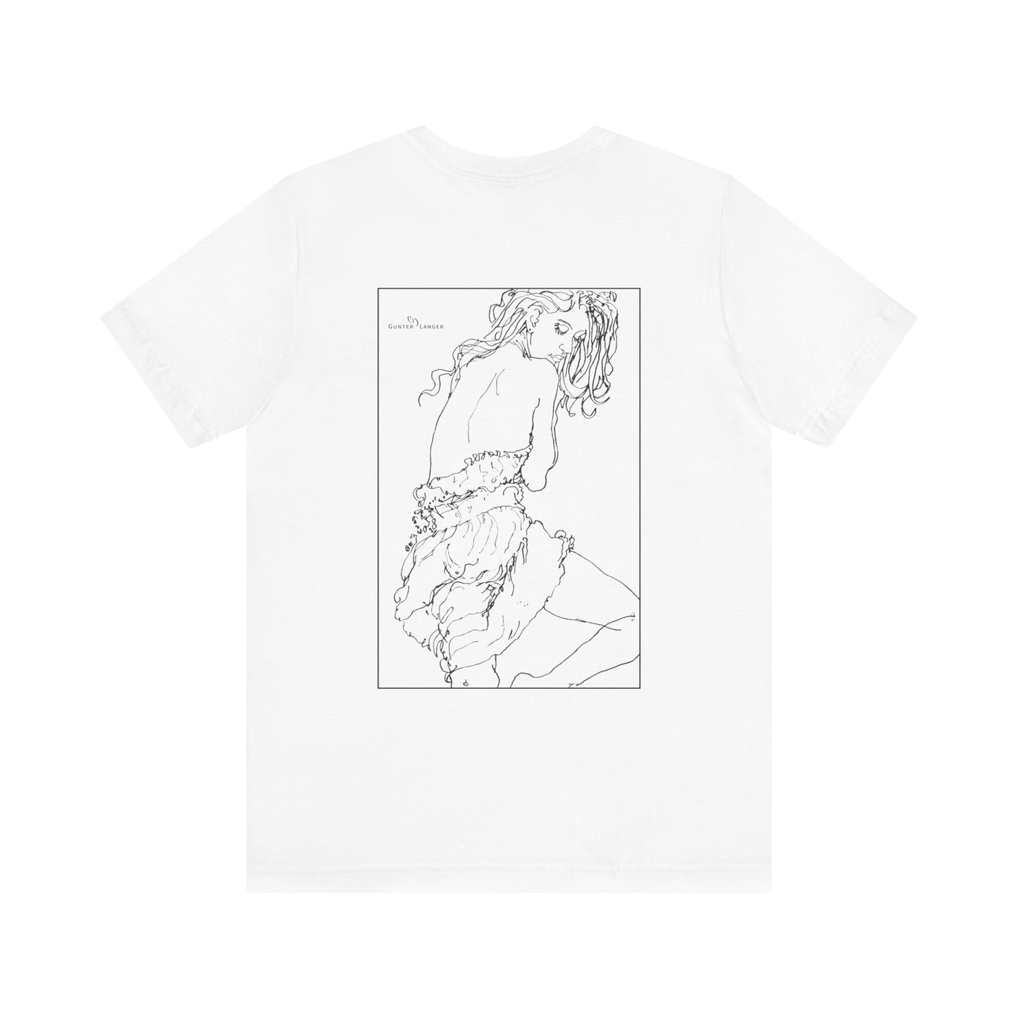 Unisex Jersey Short Sleeve Tee - Motiv: Rückseite Giselle, Kasten, H 40 cm