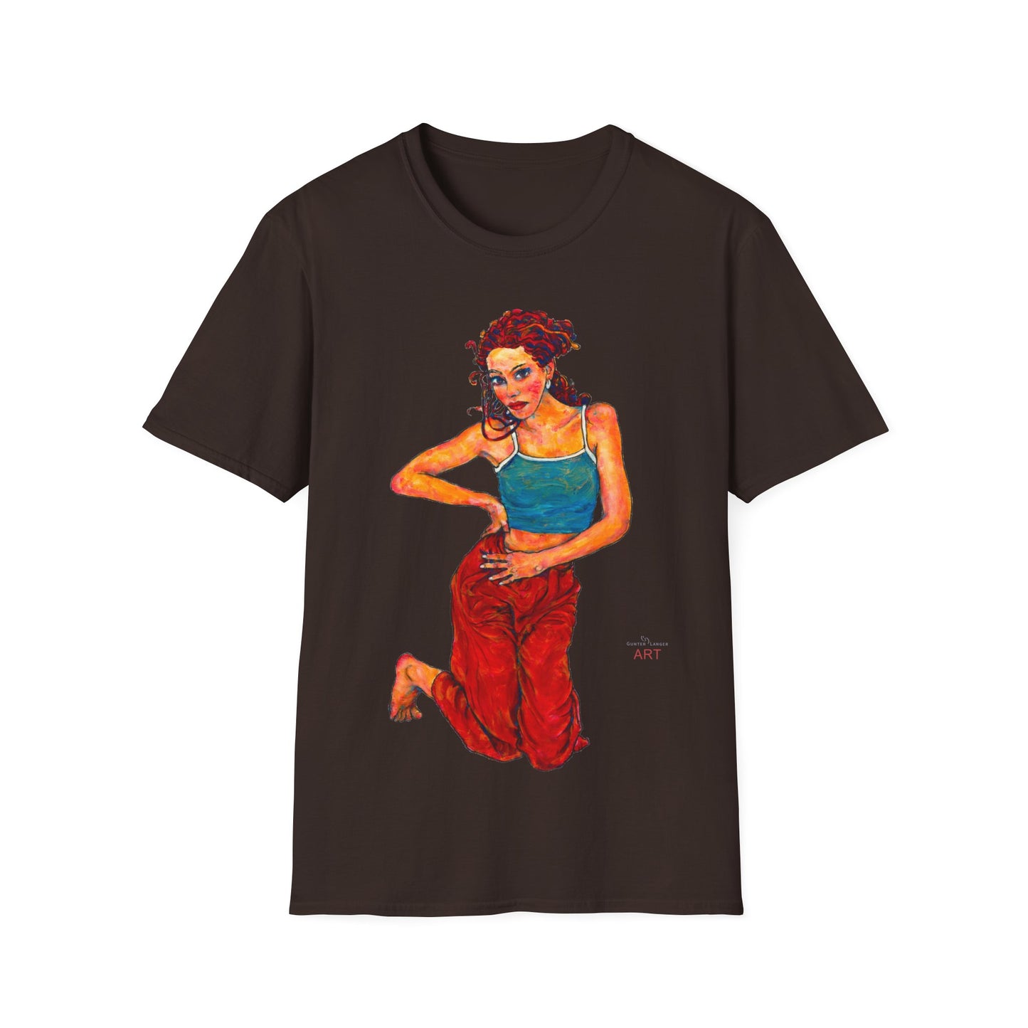 Unisex Softstyle T-Shirt - Motiv: Front Lea, H 45,2 cm