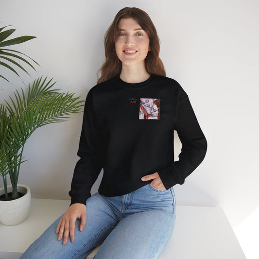 Unisex Heavy Blend™ Crewneck Sweatshirt - Motiv: Front Bei dir (Ausschnitt) & Rückseite Bei dir H 43 cm