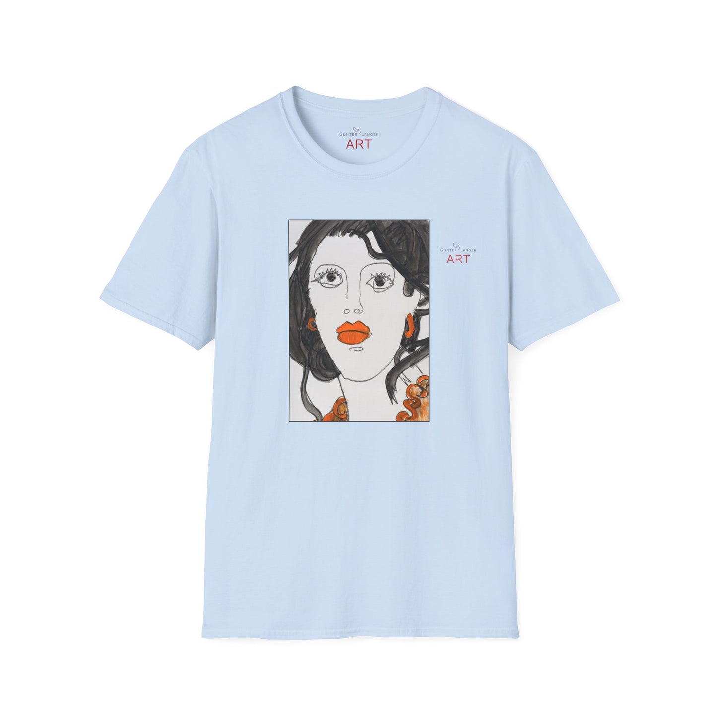 Unisex Softstyle T-Shirt - Motiv: Front & Rückseite Edda, 28,5 cm, Neck Label