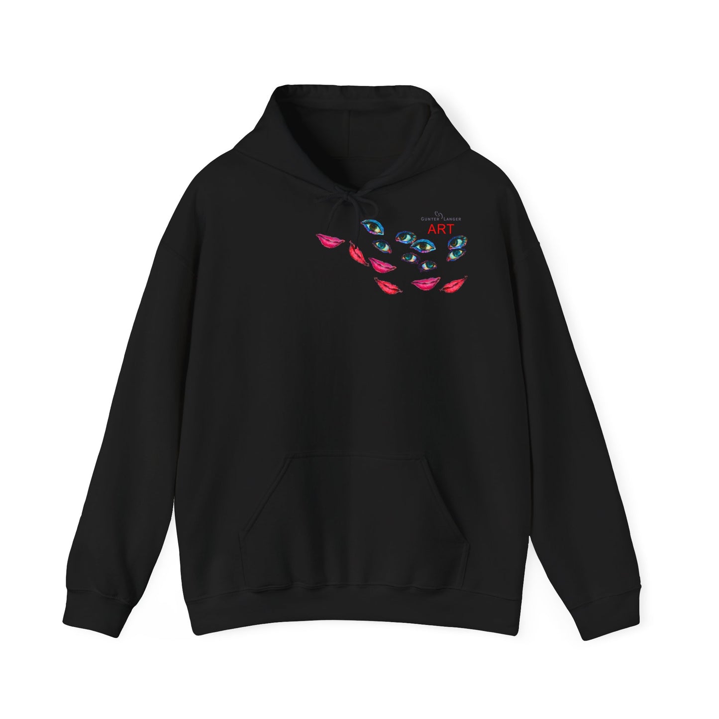 Unisex Heavy Blend™ Hooded Sweatshirt - Motiv: Frontseite Augen & Rückseite Freundinnen, (gerahmt, H 29 cm)