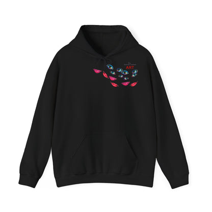 Unisex Heavy Blend™ Hooded Sweatshirt - Motiv: Frontseite Augen & Rückseite Freundinnen, (gerahmt, H 29 cm)