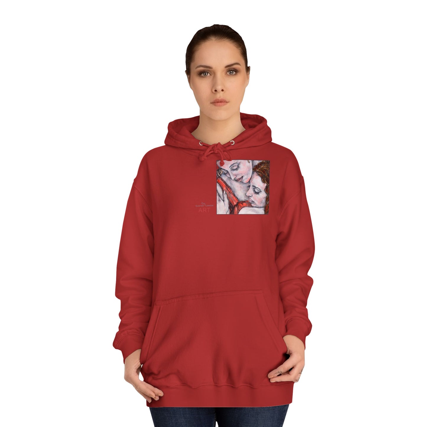 Unisex College Hoodie - Motiv: Front Bei dir & Rückseite Bei dir