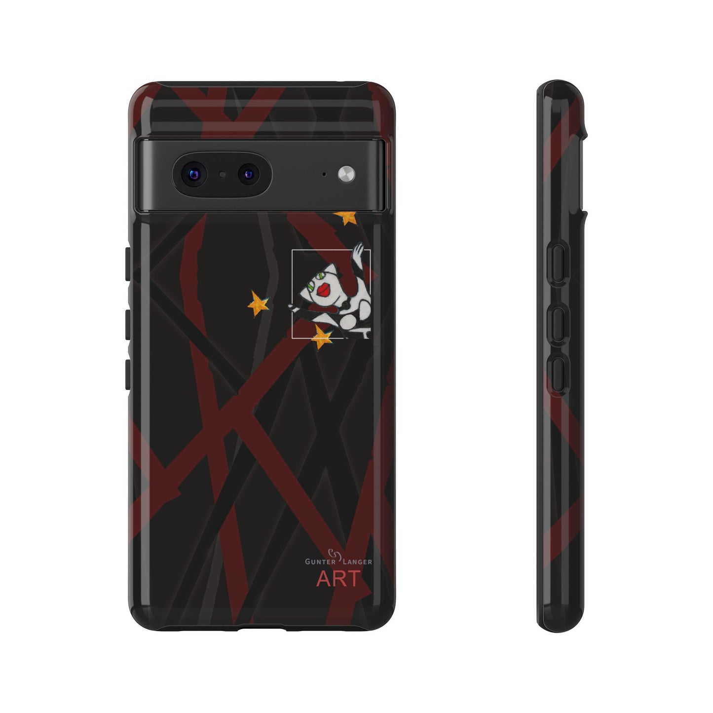 Tough Cases - Google Pixel - Samsung Galaxy - Motiv:  "Miau" klein H 8 cm, Sternenhimmel, Mikado3