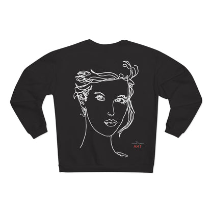 Unisex Crew Neck Sweatshirt (EU) - Motiv: Front Helena & Rückseite Helena, H 49,45 cm, (weiß)