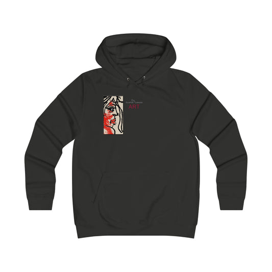 Girlie College Hoodie - Motiv Front "Ria", H 16,5 cm & Rückseite "Ria", H 49 cm