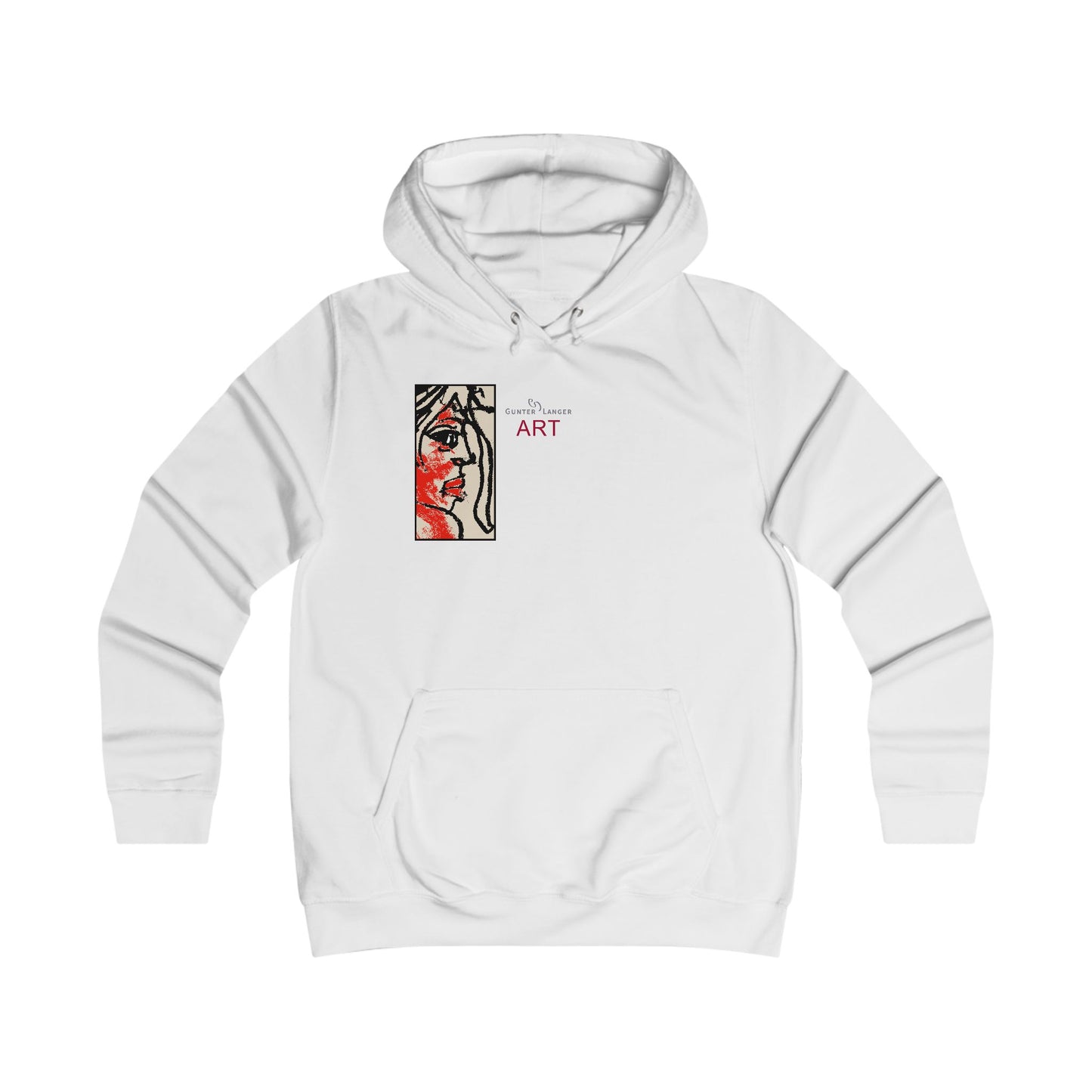 Girlie College Hoodie - Motiv Front "Ria", H 16,5 cm & Rückseite "Ria", H 49 cm