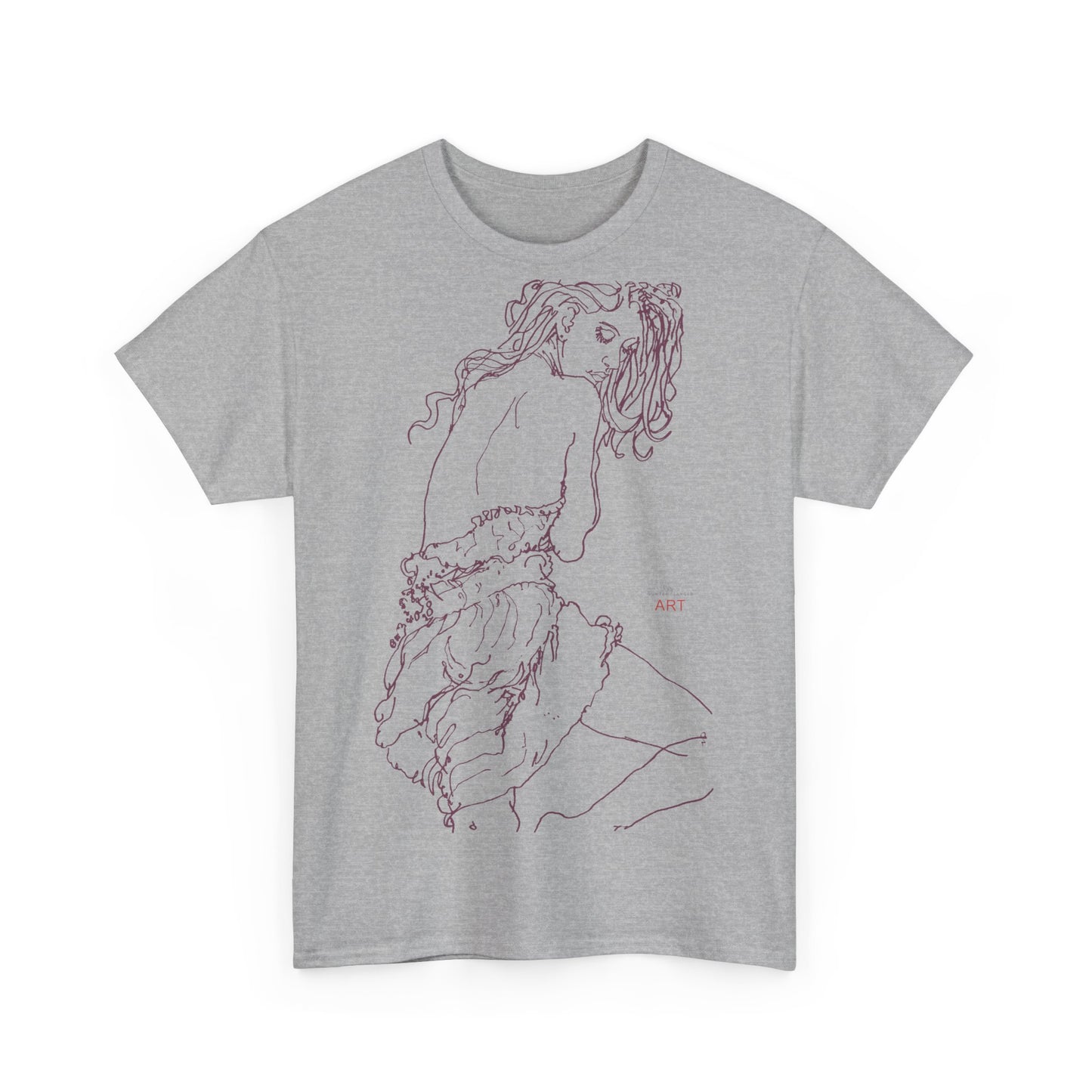 Unisex Heavy Cotton Tee - Motiv: Front Giselle violett-braun