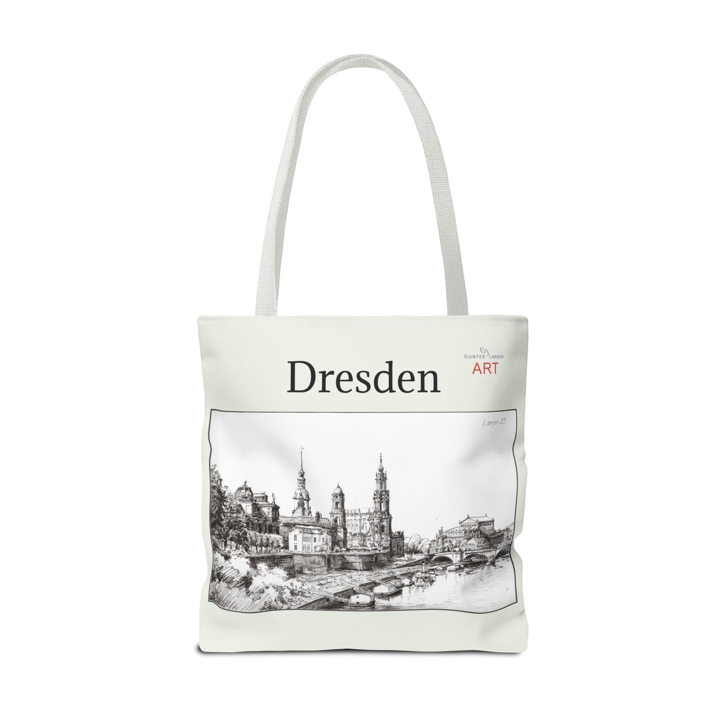 Tote Bag (AOP) - Motiv: Dresden - Terrassenufer, Bleistift