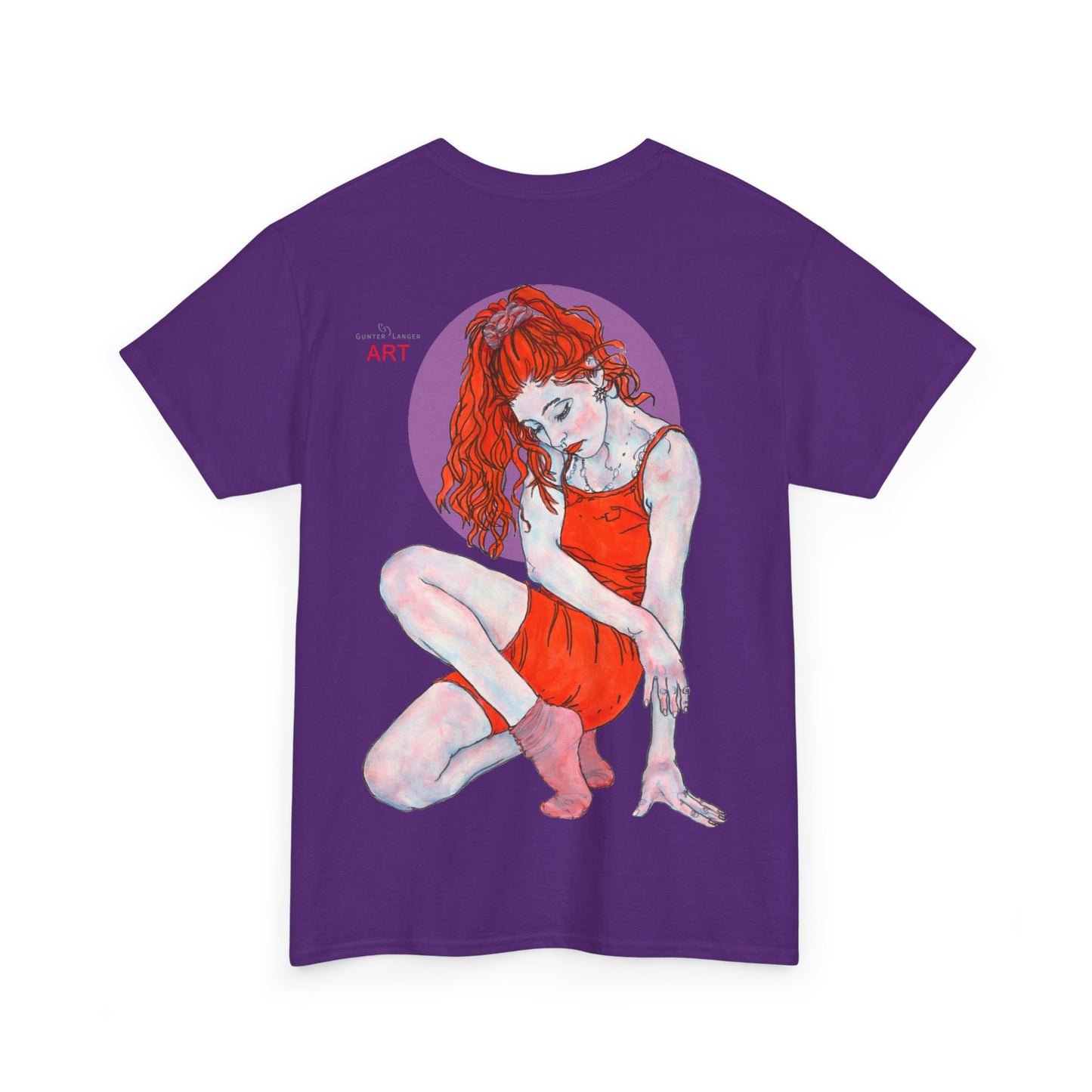 Unisex Heavy Cotton Tee - Motiv:  Front Julia, Ausschnitt & Rückseite Julia, H 49 cm, Aura, N-Label