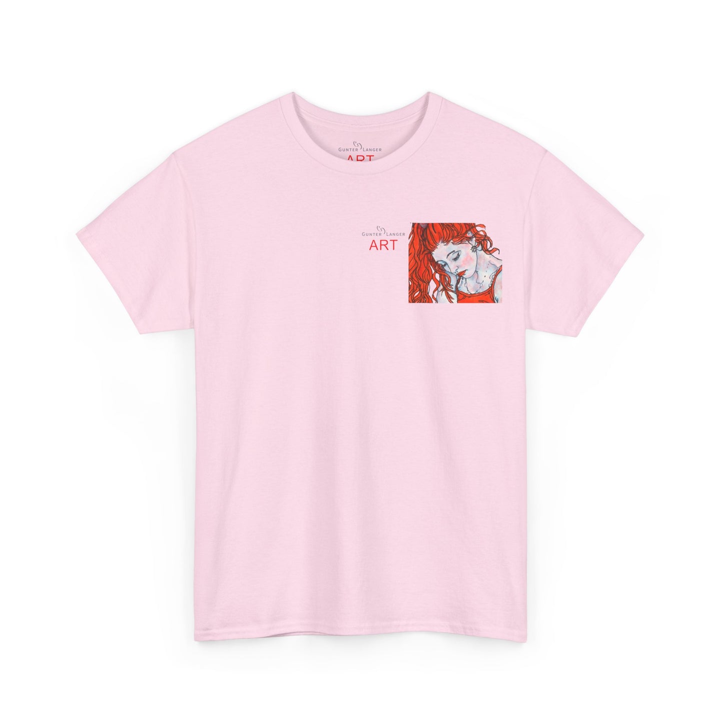 Unisex Heavy Cotton Tee - Motiv:  Front Julia, Ausschnitt & Rückseite Julia, H 49 cm, Aura, N-Label