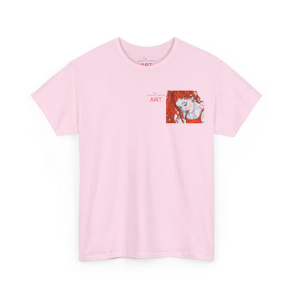 Unisex Heavy Cotton Tee - Motiv:  Front Julia, Ausschnitt & Rückseite Julia, H 49 cm, Aura, N-Label