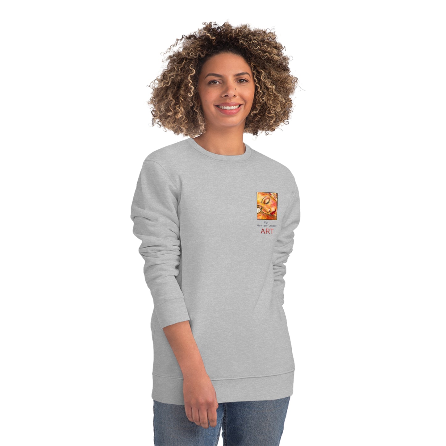 Unisex Changer Sweatshirt - Motiv Front Eleni, H9 cm & Rückseite Eleni, H 43 cm