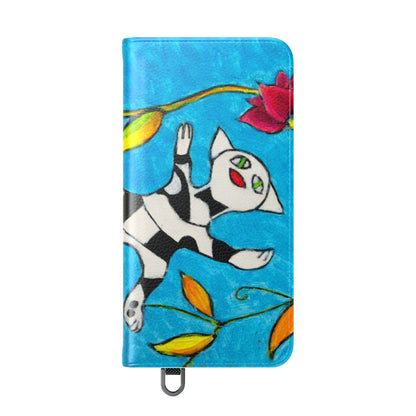 Flip Cases - Motiv: Gescheckte Katze schwebt