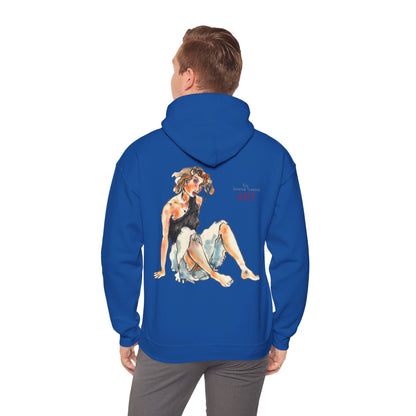 Unisex Heavy Blend™ Hooded Sweatshirt - Motiv Frontseite "Rosa", H 28 cm & Rückseite "Rosa", H 34 cm