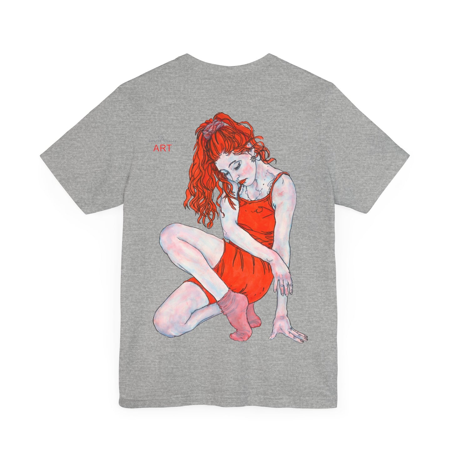 Unisex Jersey Short Sleeve Tee - Motiv: Front Julia (Ausschnitt) & Rückseite Julia, H 49 cm