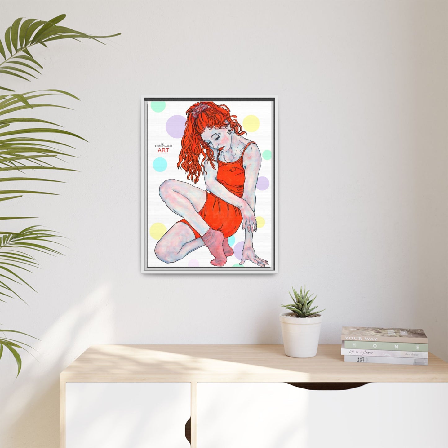 Matte Canvas, Framed (Multi-color) - Motiv:  Julia, Farbkreise, Format klein H 30,5 bis 76,2 cm