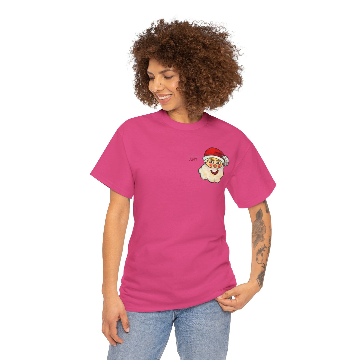 Unisex Heavy Cotton Tee - Motiv: Weihnachtsmann, H 13 cm