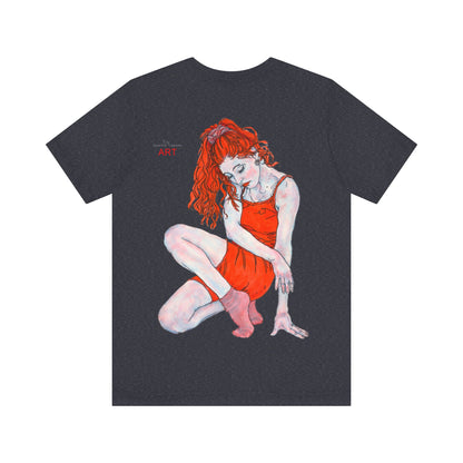 Unisex Jersey Short Sleeve Tee - Motiv: Front Logo & Rückseite Julia, H 49 cm