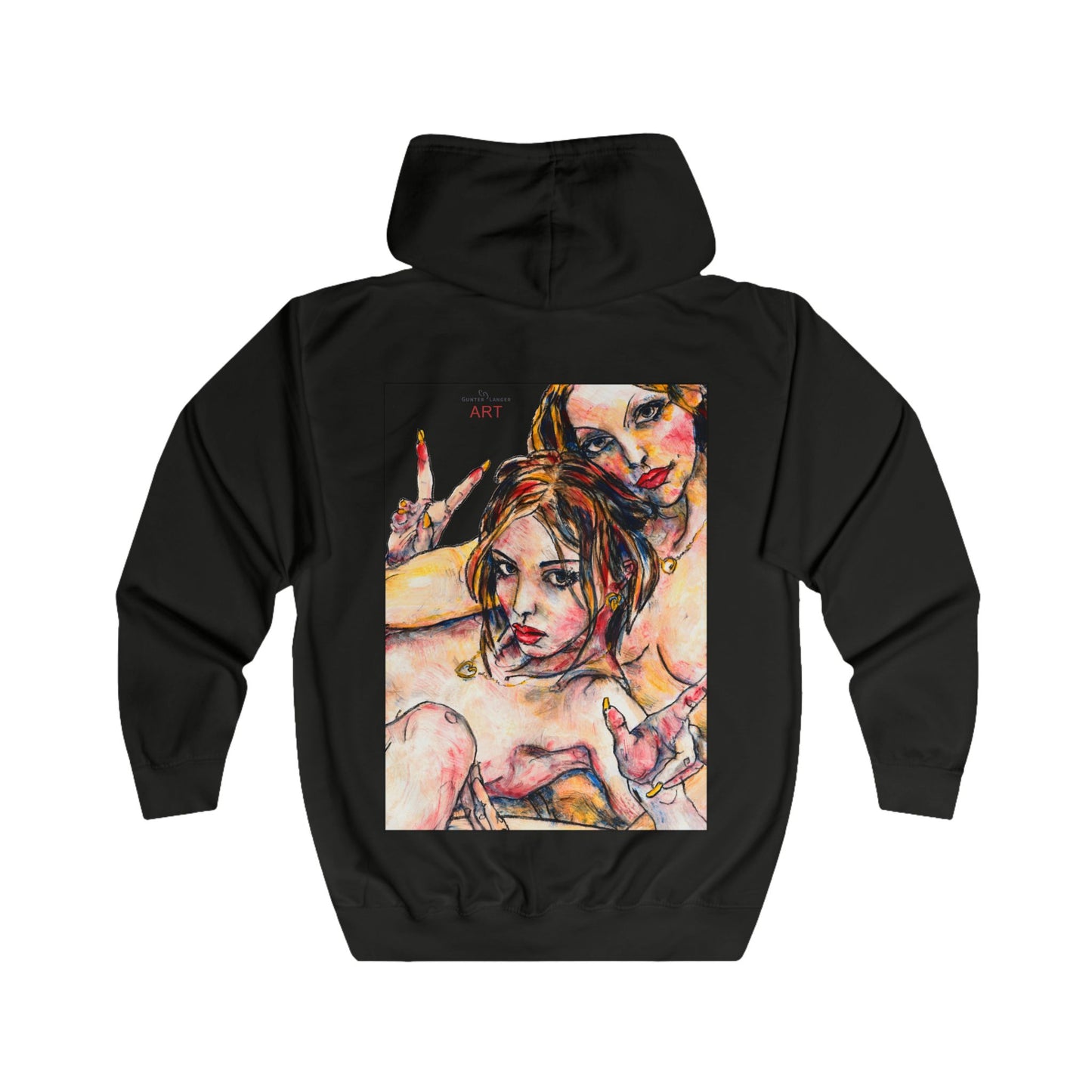 Unisex Full Zip Hoodie - Motiv: Front Camillal (klein) & Rückseite Camilla / Leni