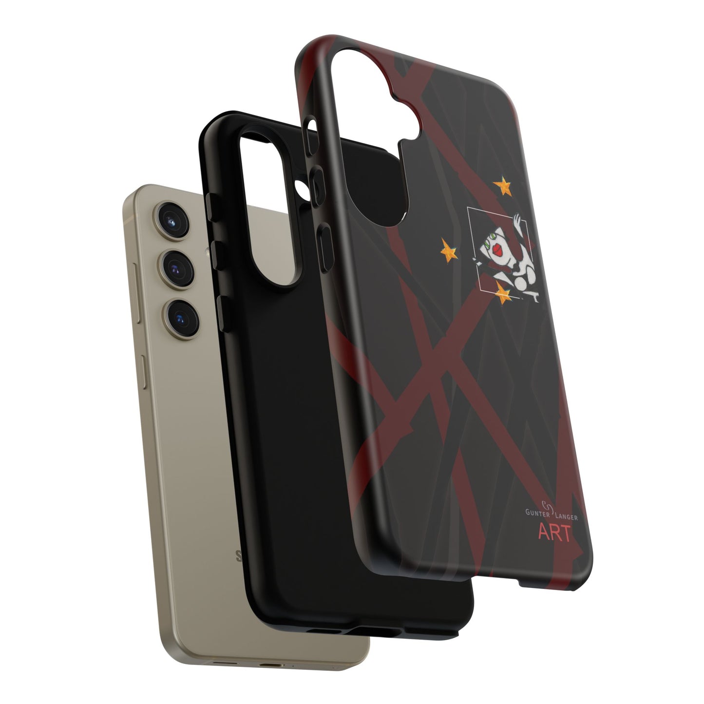 Tough Cases - Google Pixel - Samsung Galaxy - Motiv:  "Miau" klein H 8 cm, Sternenhimmel, Mikado3
