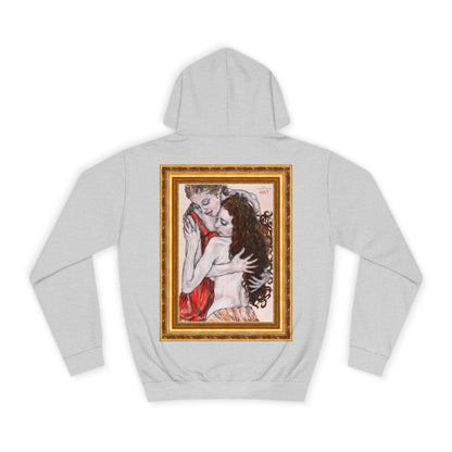 Unisex College Hoodie - Motiv: Rückseite Bei dir (gerahmt), H 49 cm
