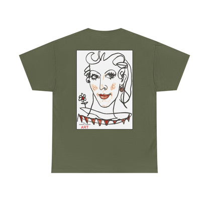 Unisex Heavy Cotton Tee - Motiv: Front Logo & Rückseite Lina, Neck Label