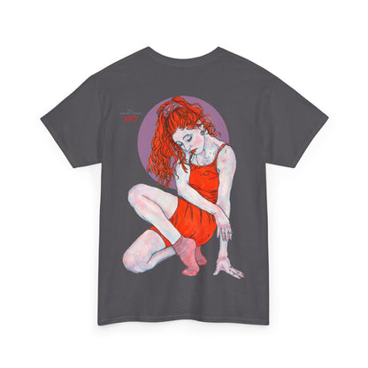 Unisex Heavy Cotton Tee - Motiv:  Front Julia, Ausschnitt & Rückseite Julia, H 49 cm, Aura, N-Label