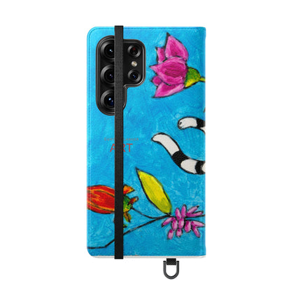 Flip Cases - Motiv: Gescheckte Katze schwebt