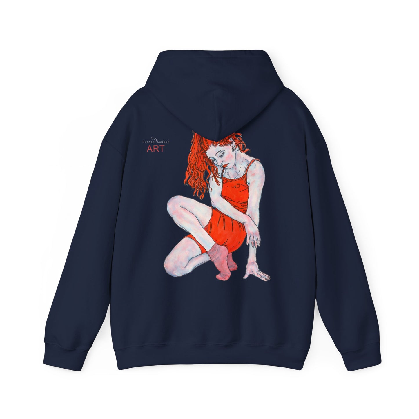 Unisex Heavy Blend™ Hooded Sweatshirt - Motiv: Front Julia (klein 16,5 cm) & Rückseite Julia, H 43 cm