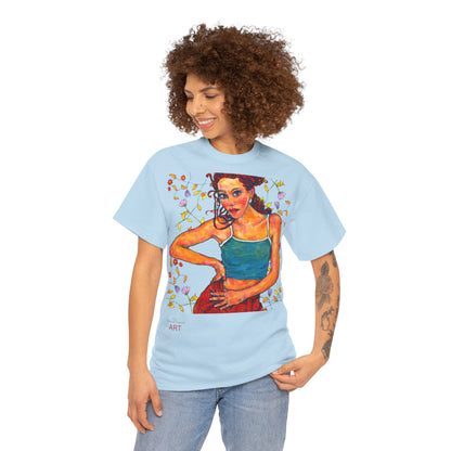 Unisex Heavy Cotton Tee - Motiv: Lea A02, Ranken, 40,45 cm, Neck Label