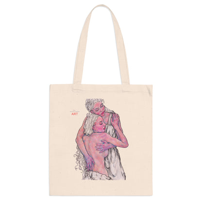 Tote Bag - Mutter und Tochter - Motiv "Zuflucht, Einseitig bedruckt, H 30,5 cm