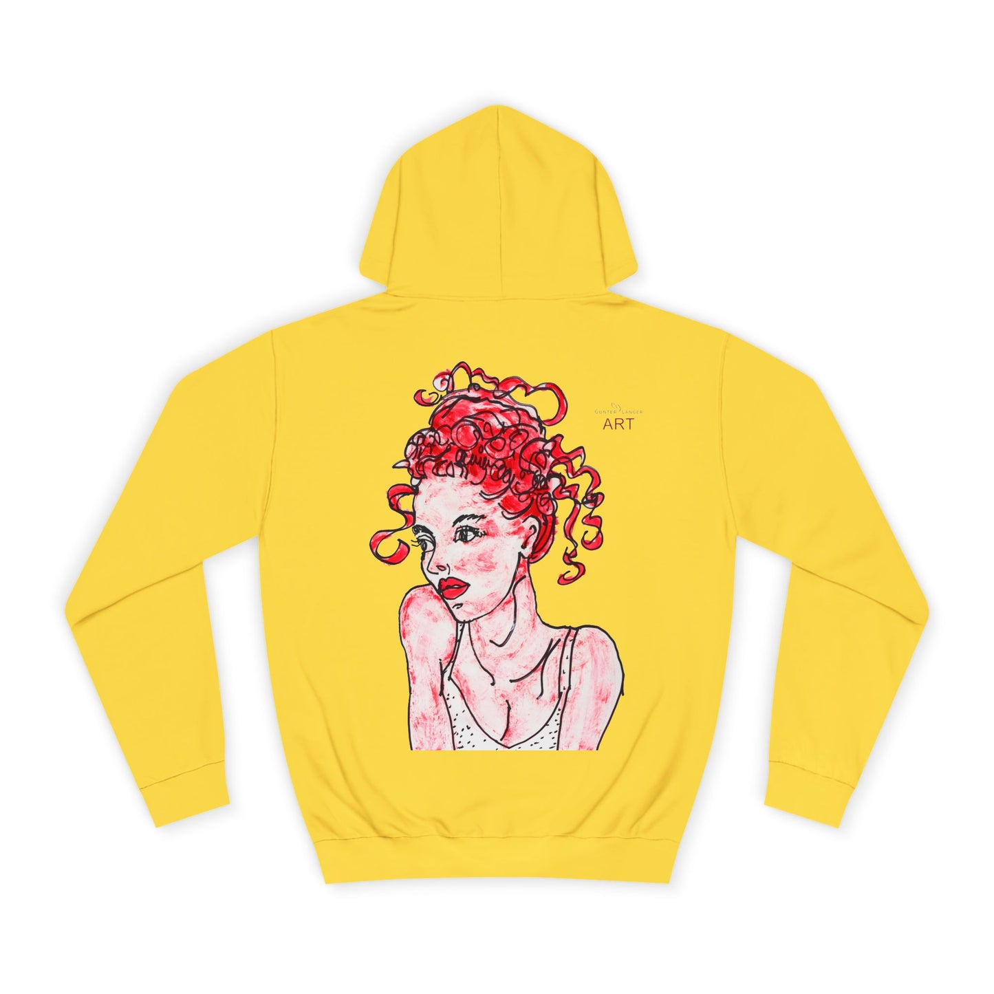 Unisex College Hoodie -  Motiv: Front Mila H 10,5 cm (Ausschnitt) & Rückseite Mila H 49 cm