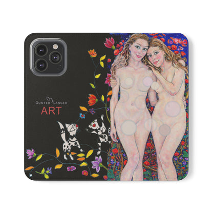 Flip Cases - Motiv: Waldnymphen, Schwarz, Seifenblasen