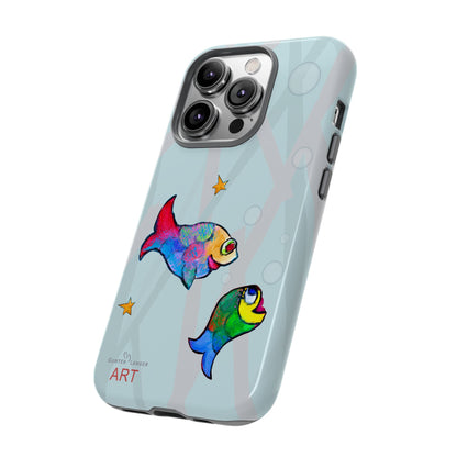 Tough Cases - iPhone - Motiv: "Fische", Mikado blau