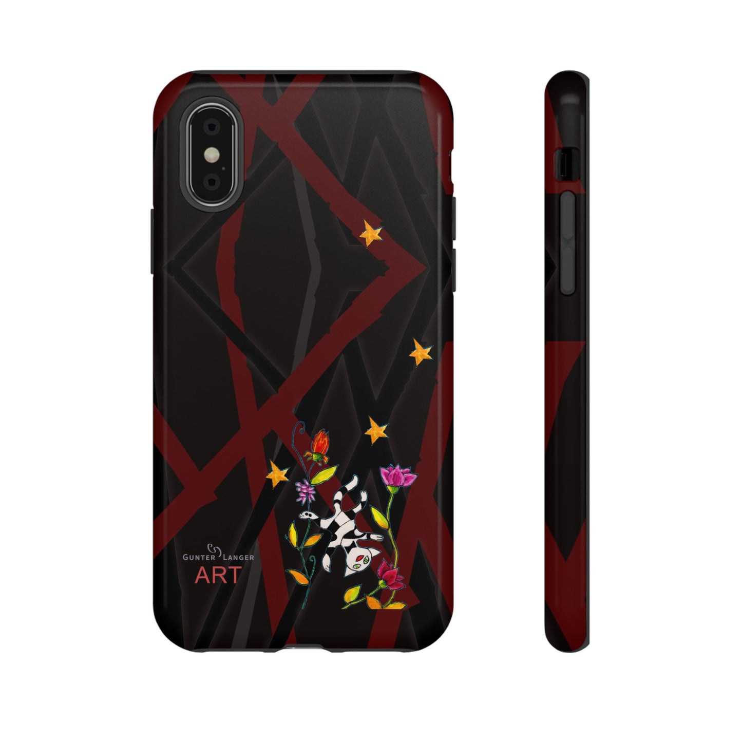 Tough Cases - Motiv: Katze schwebt und Ranken, H 5,26 cm, Mikado3