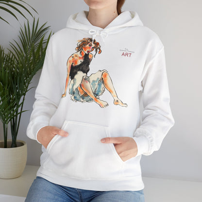 Unisex Heavy Blend™ Hooded Sweatshirt - Motiv Frontseite "Rosa", H 28 cm & Rückseite "Rosa", H 34 cm
