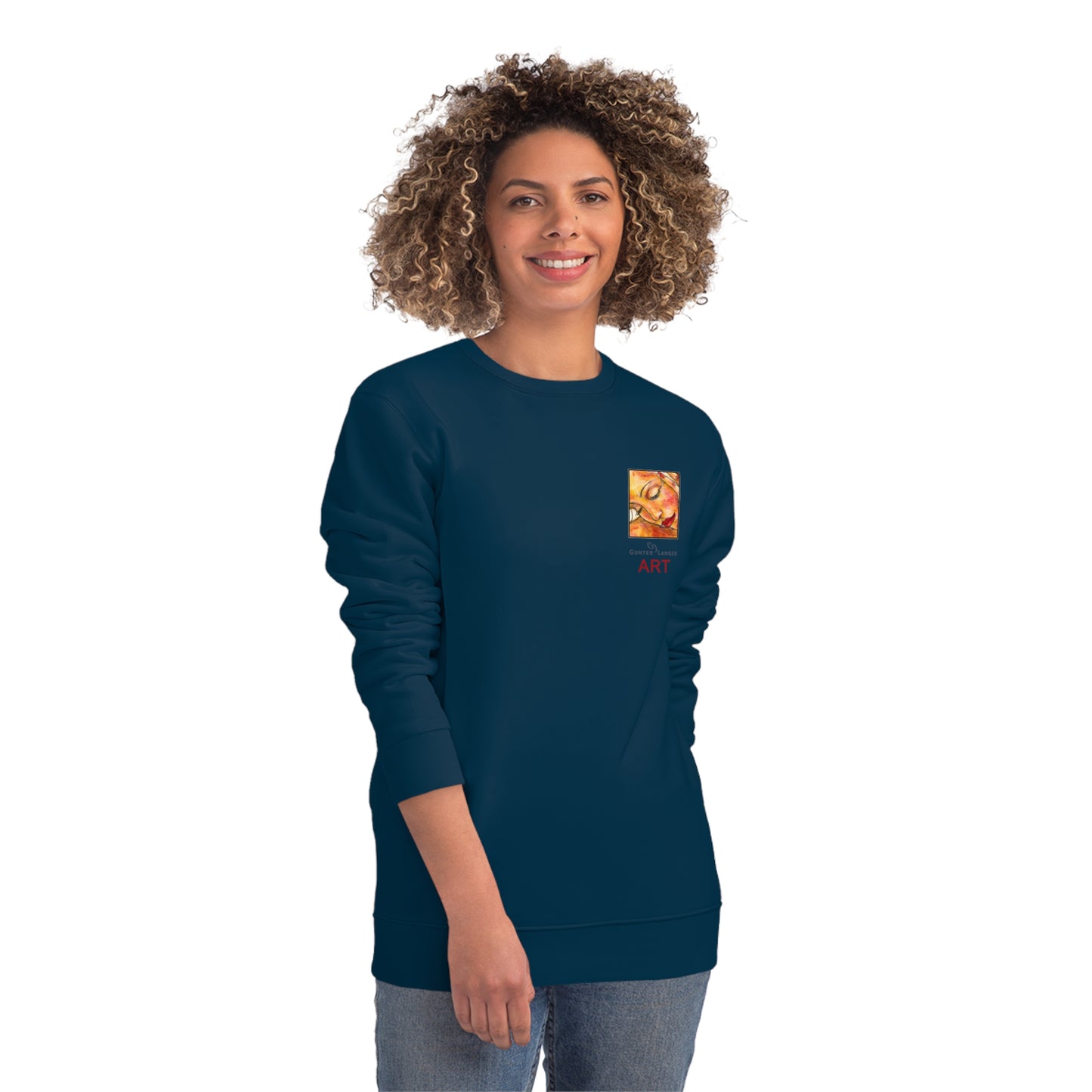 Unisex Changer Sweatshirt - Motiv Front Eleni, H9 cm & Rückseite Eleni, H 43 cm
