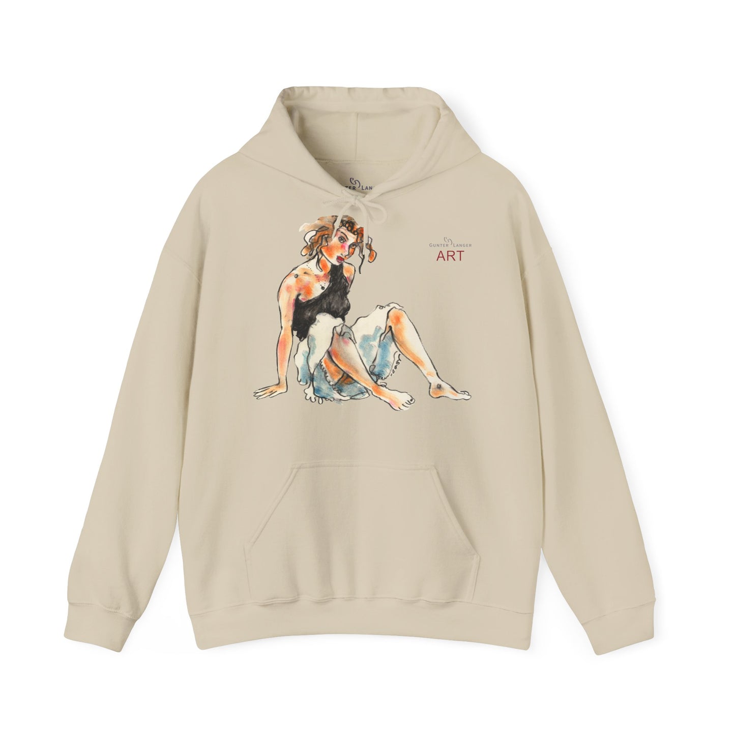 Unisex Heavy Blend™ Hooded Sweatshirt - Motiv Frontseite "Rosa", H 28 cm & Rückseite "Rosa", H 34 cm