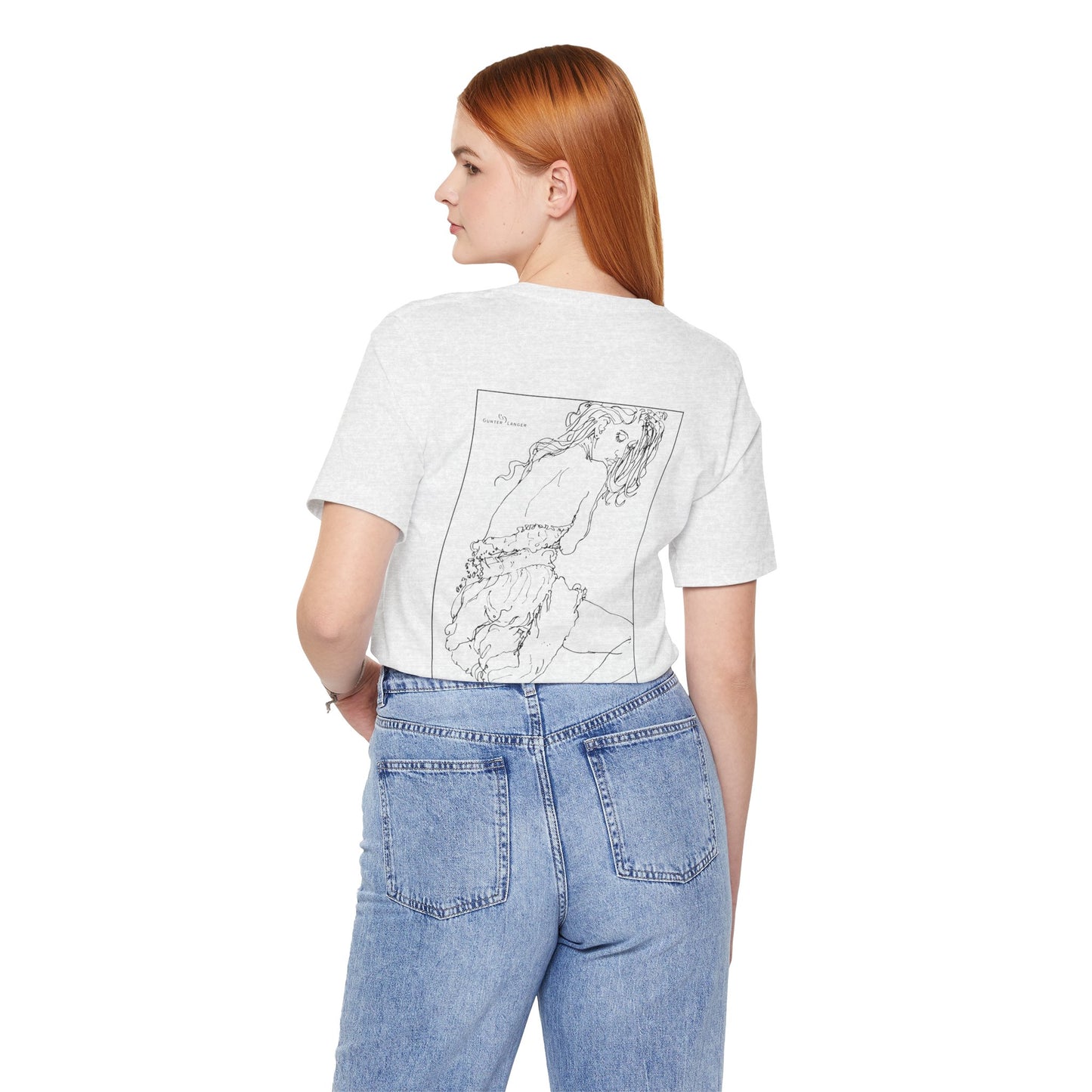 Unisex Jersey Short Sleeve Tee - Motiv: Rückseite Giselle, Kasten, H 40 cm