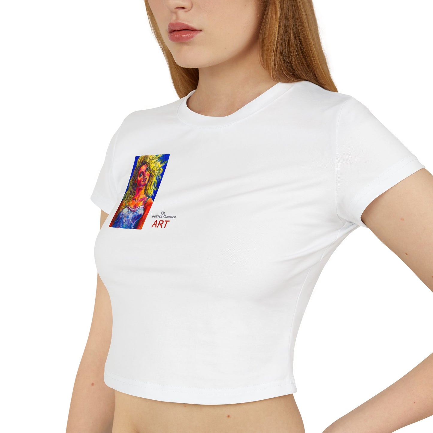 Women's Baby Tee - Motiv: Front Mascha, H36 cm & Rückseite Mascha, H 9,5 cm