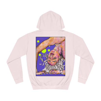 Unisex College Hoodie - Motiv: Frontseite Logo & Rückseite Hanna (violett)