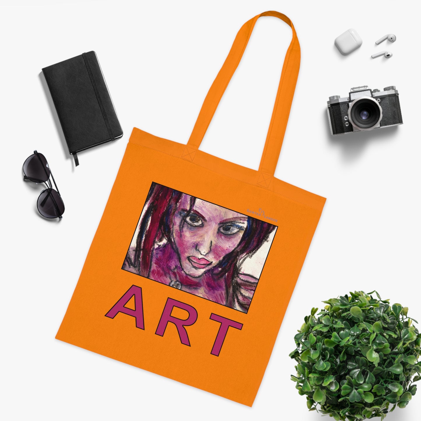 Cotton Tote - Motiv: Lola ART, einseitig bedruckt, H 17,5 cm