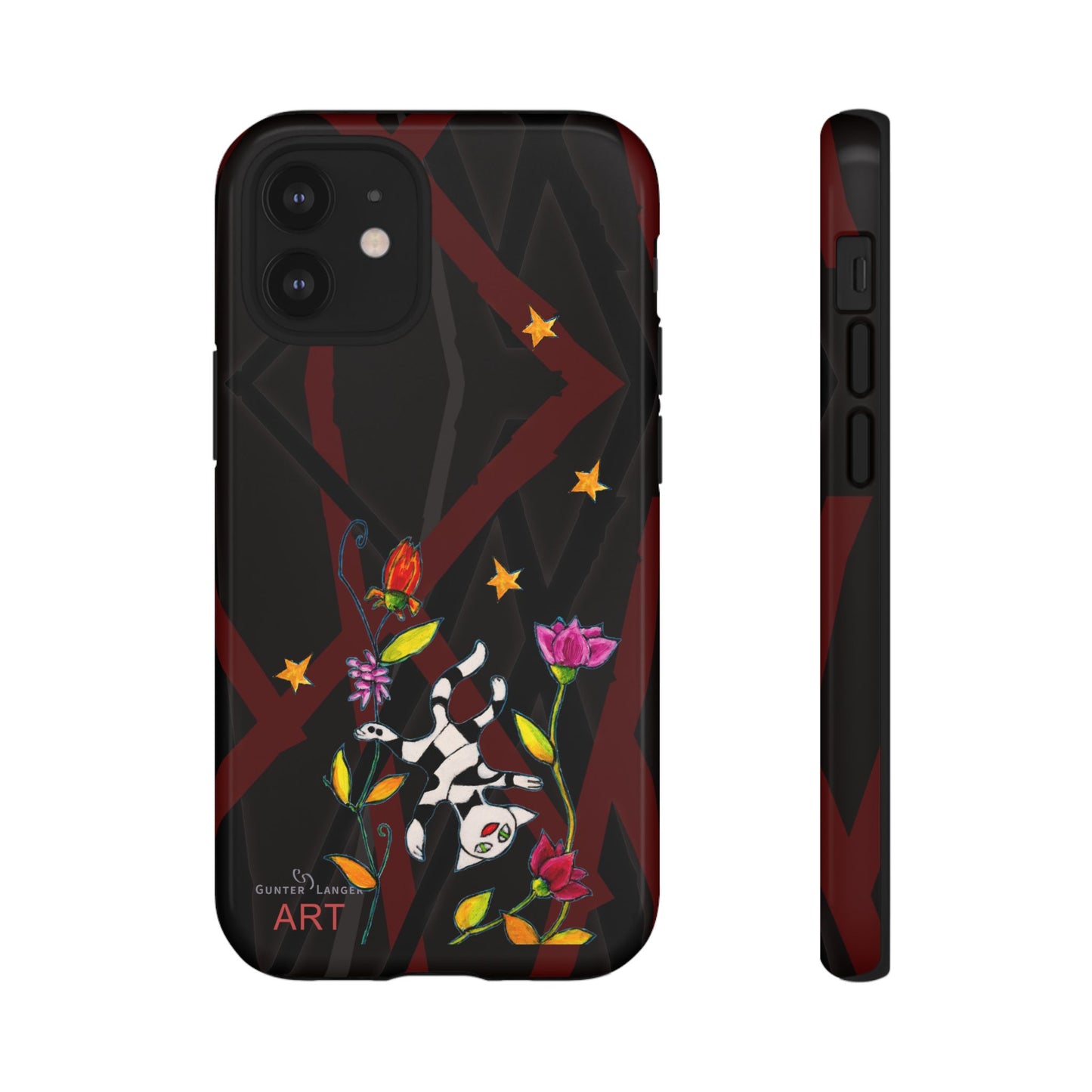 Tough Cases - iPhone - Motiv: Katze schwebt und Ranken, H 7,73 cm, Mikado3