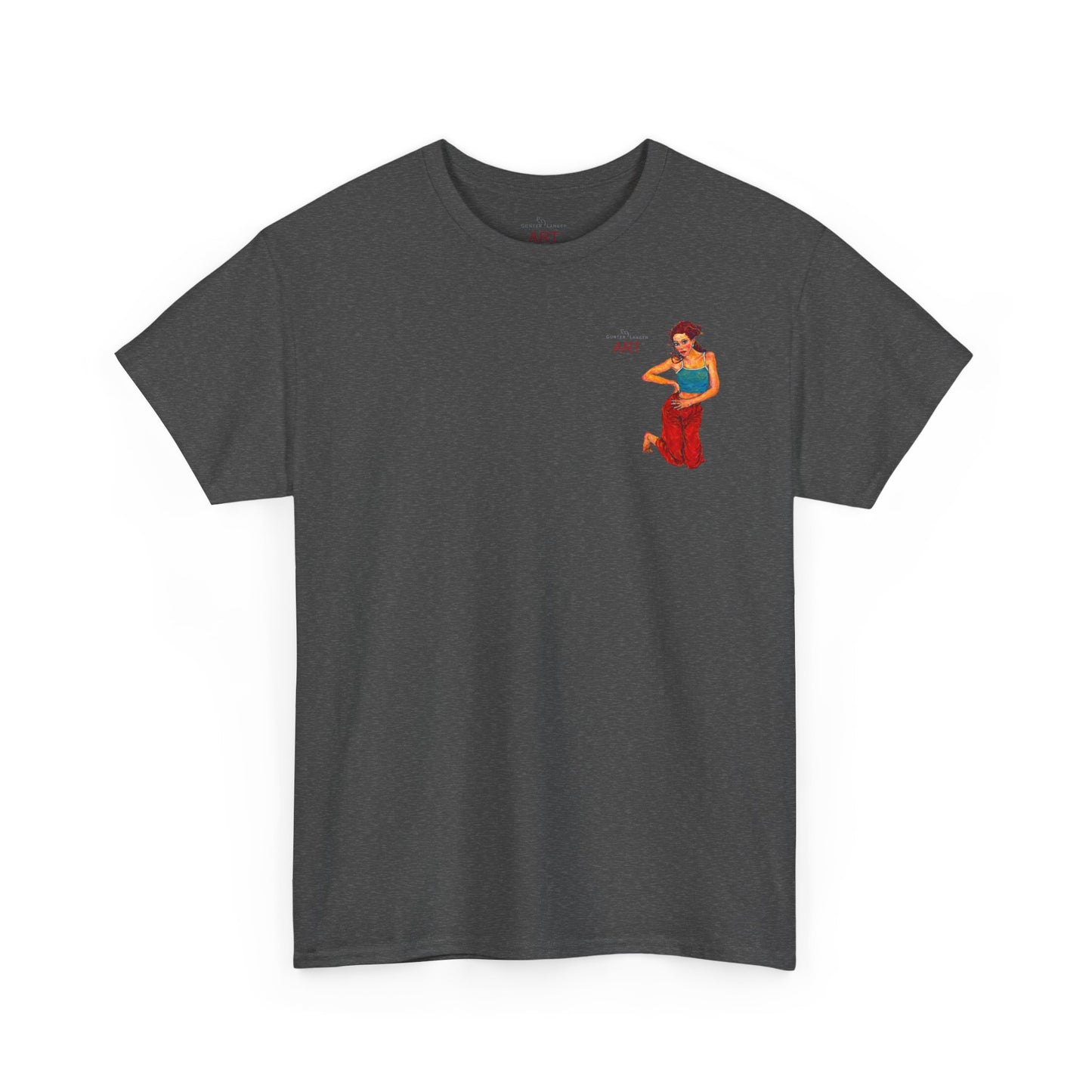 Unisex Heavy Cotton Tee - Motiv: Front, Lea, H 13cm, Neck Label