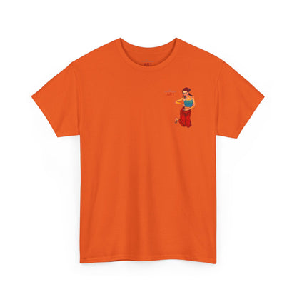 Unisex Heavy Cotton Tee - Motiv: Front, Lea, H 13cm, Neck Label