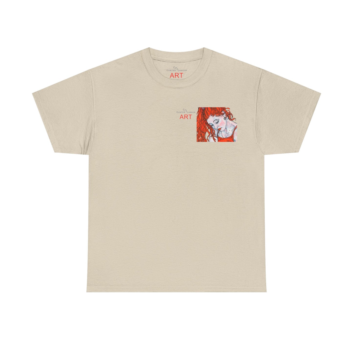 Unisex Heavy Cotton Tee - Motiv:  Front Julia, Ausschnitt & Rückseite Julia, H 49 cm, Aura, N-Label