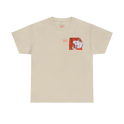 Unisex Heavy Cotton Tee - Motiv:  Front Julia, Ausschnitt & Rückseite Julia, H 49 cm, Aura, N-Label