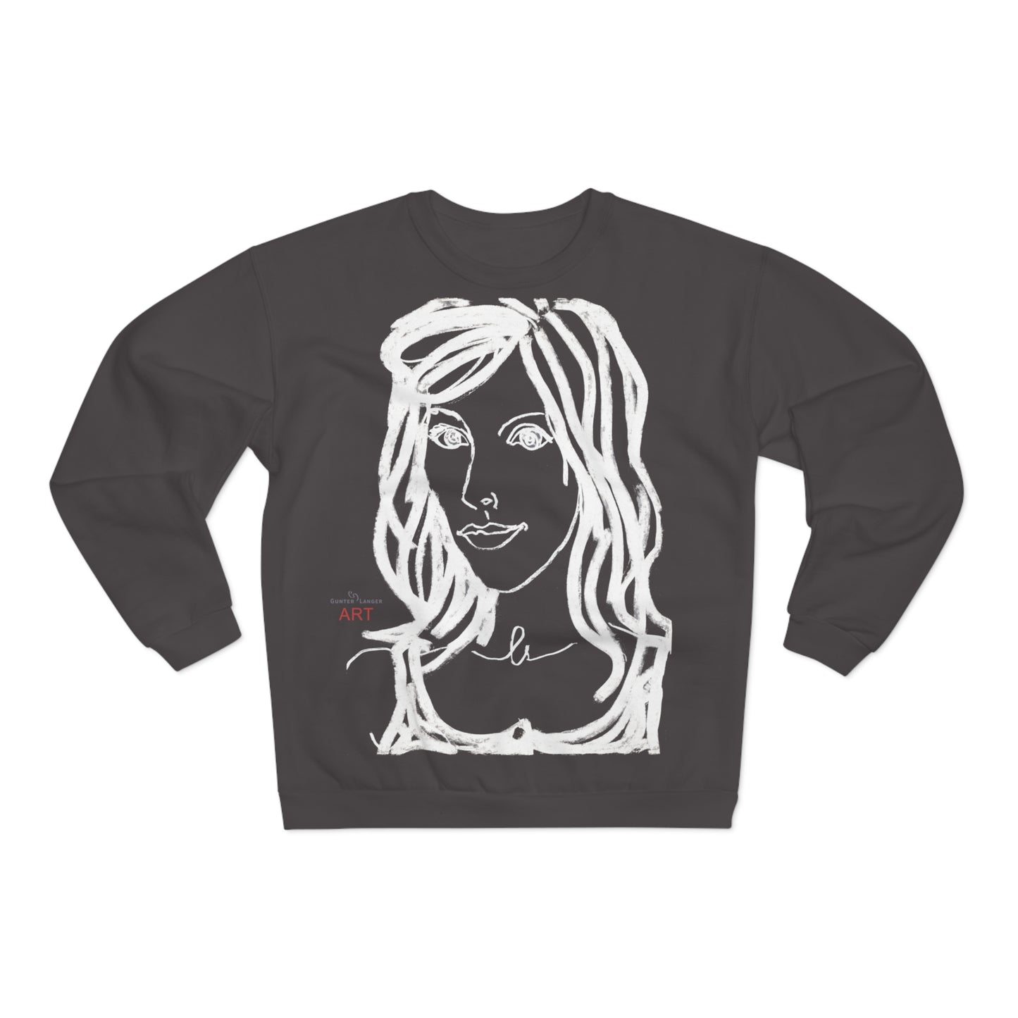 Unisex Crew Neck Sweatshirt (EU) - Motiv: Front Esther &  Rückseite Esther (weiß)